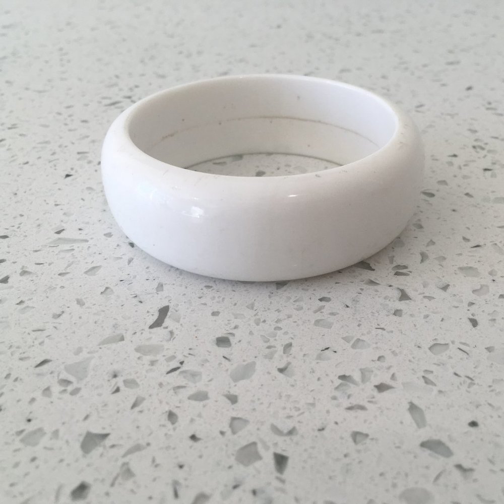 Vintage White Plastic Bracelet, 1970s